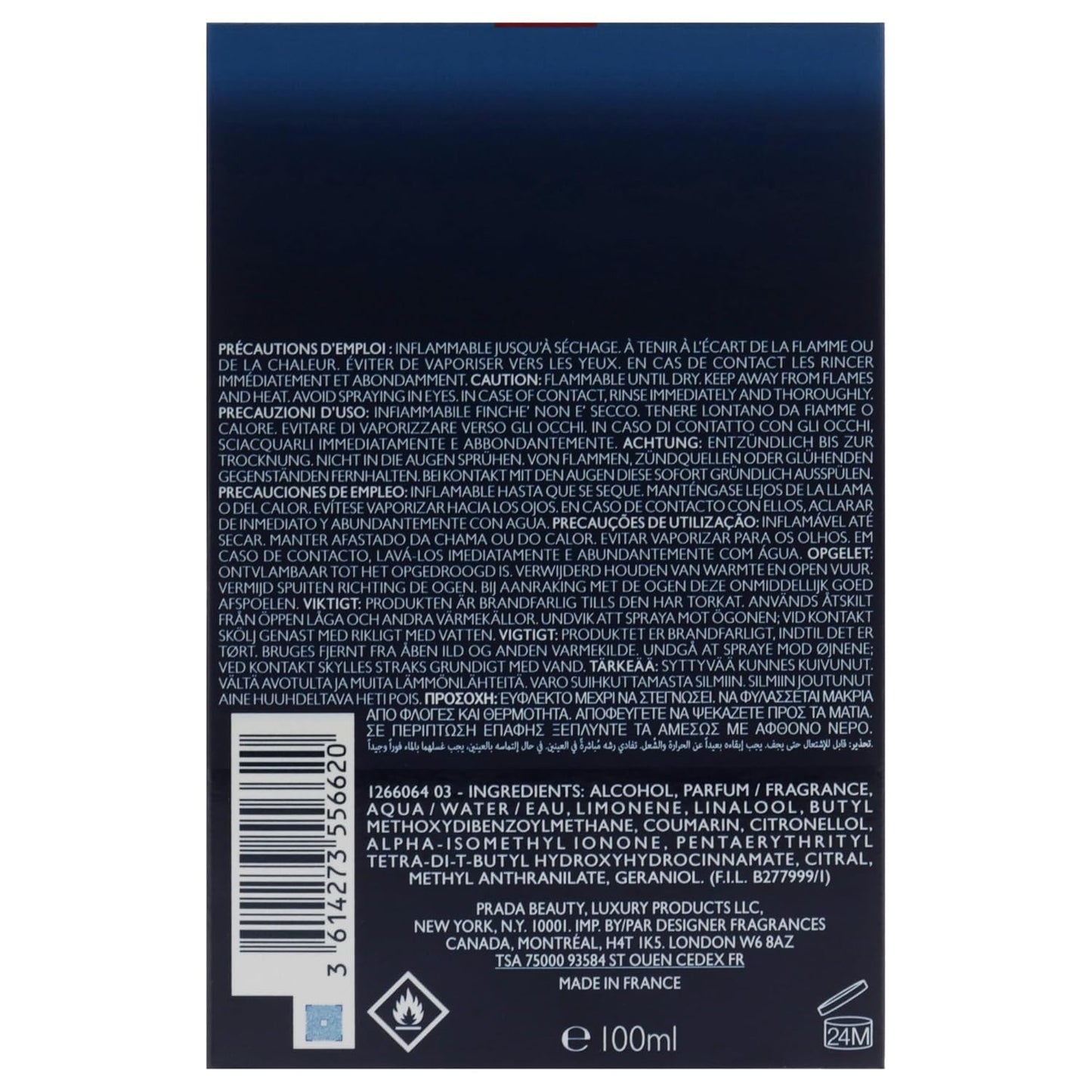 Prada Luna Rossa Ocean for Men - 3.3 oz EDT Spray