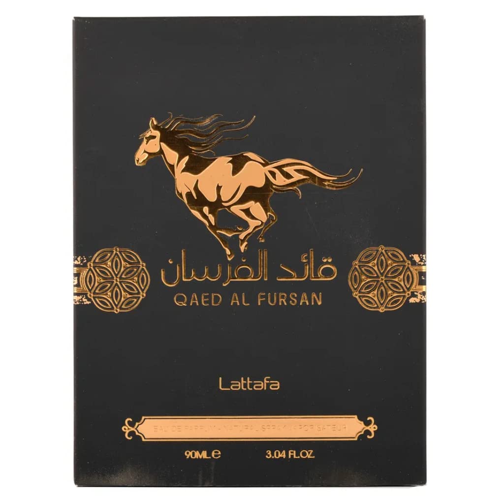 Lattafa Qaed Al Fursan - Oriental, Fruity, Fresh, Amber Wood - Eau de Parfum Long-Lasting Fragrance for Unisex, 3.40 Ounce / 100 ml