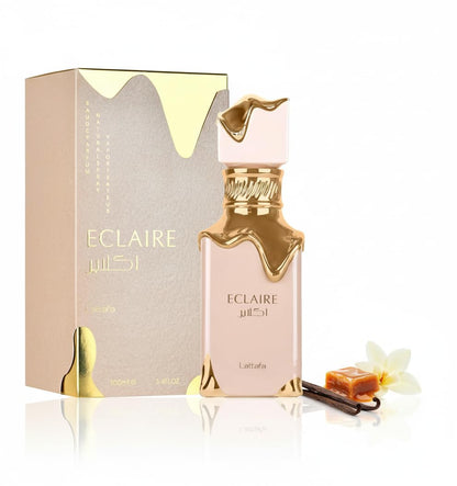 Lattafa Eclaire - Vanilla, Caramel, Sweet, Floral - Eau de Parfum Long-Lasting Fragrance for Women, 3.40 Ounce / 100 ml