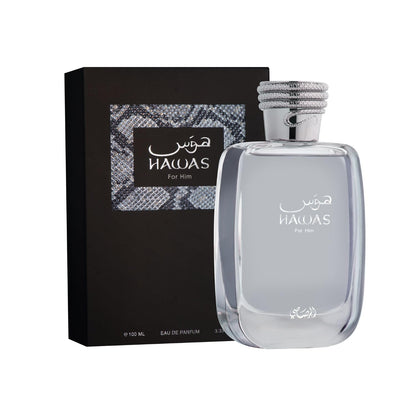 RASASI Hawas For Men Eau De Parfum Spray 100ML (3.4 Oz) - Long Lasting Arabian Perfume, Premium Perfume Men, Ideal for Special Occasions & Daily Elegance, A Bold and Captivating Fragrance