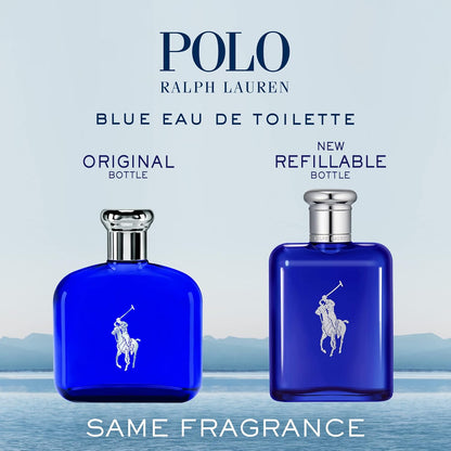 RALPH LAUREN FRAGRANCES - Polo Blue - Eau de Toilette - Men's Cologne - Aquatic & Fresh - With Citrus, Sage, and Suede - Medium Intensity