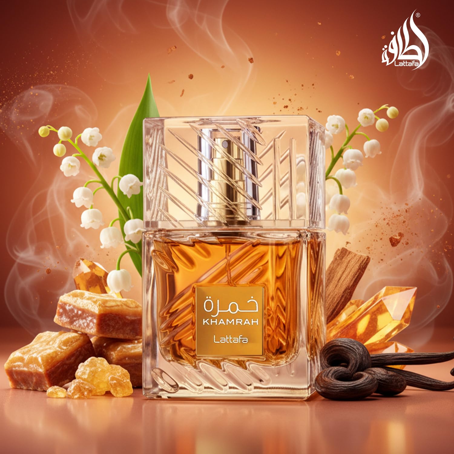 Lattafa Khamrah - Vanilla, Warm Spicy, Amber, Cinnamon - Eau de Parfum Long-Lasting Fragrance for Unisex, 3.40 Ounce / 100 ml