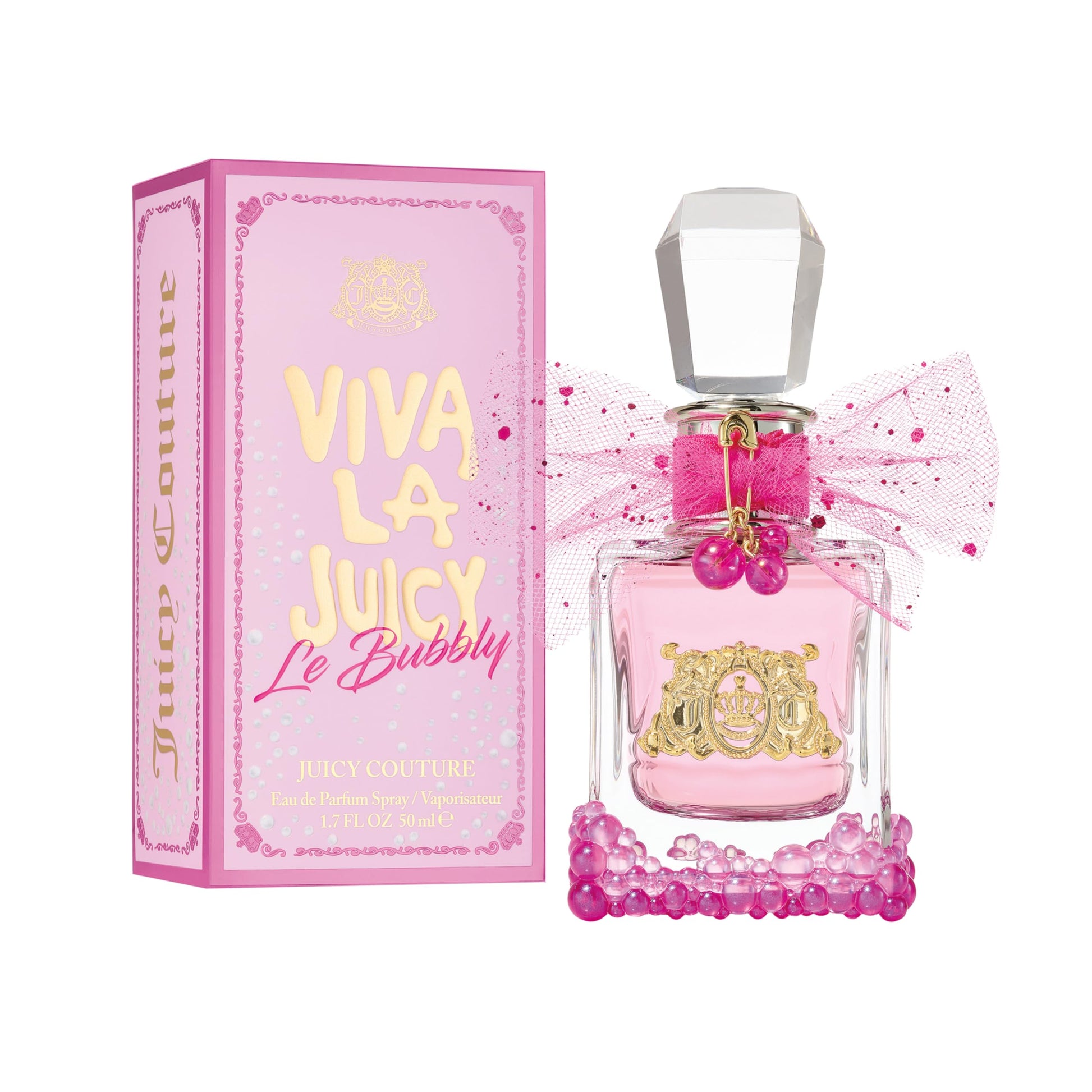 Juicy Couture Viva La Juicy Le Bubbly Eau De Parfum, Luxury Women's Perfume with Notes of Champagne Inspired Pink Berries, Gardenia, Jasmine & Amber - Fruity & Sweet, EDP Spray