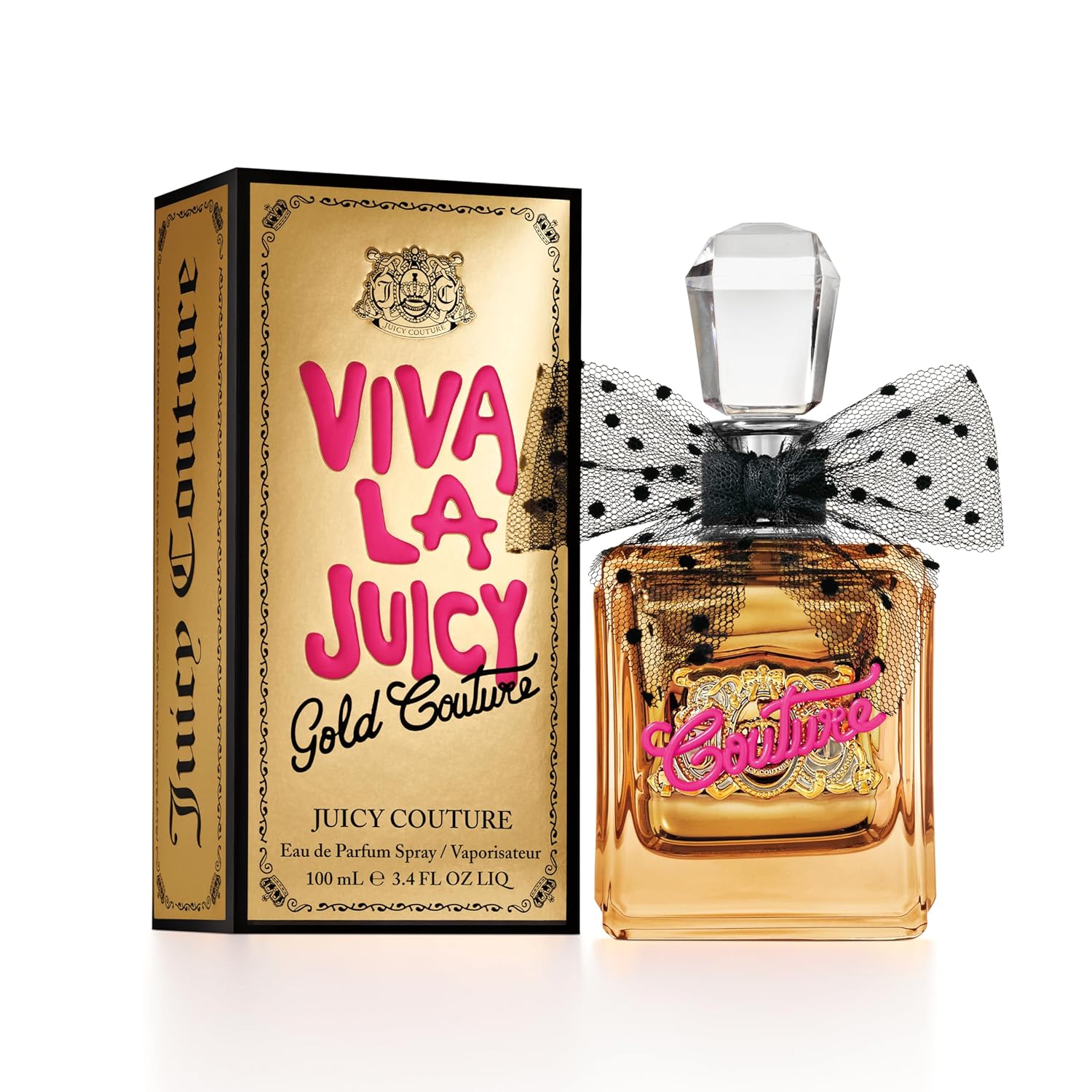 Juicy Couture Viva La Juicy Gold Eau De Parfum, Women's Perfume with Notes of Luscious Berry, Jasmine Sambac & Vanilla Cream - Fruity & Sweet, EDP Spray