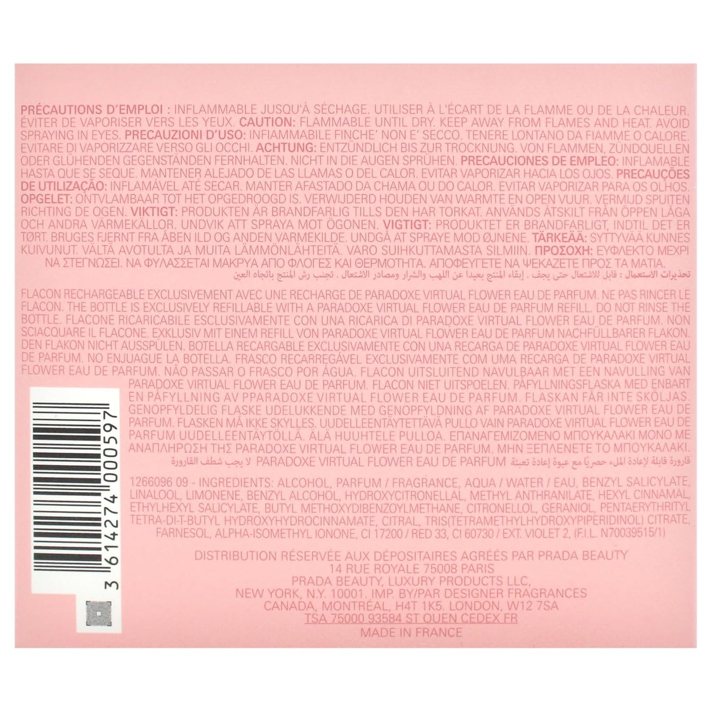 Prada Paradoxe Virtual Flower Eau De Parfum Spray for Women, 3.0 Ounce (Refillable)