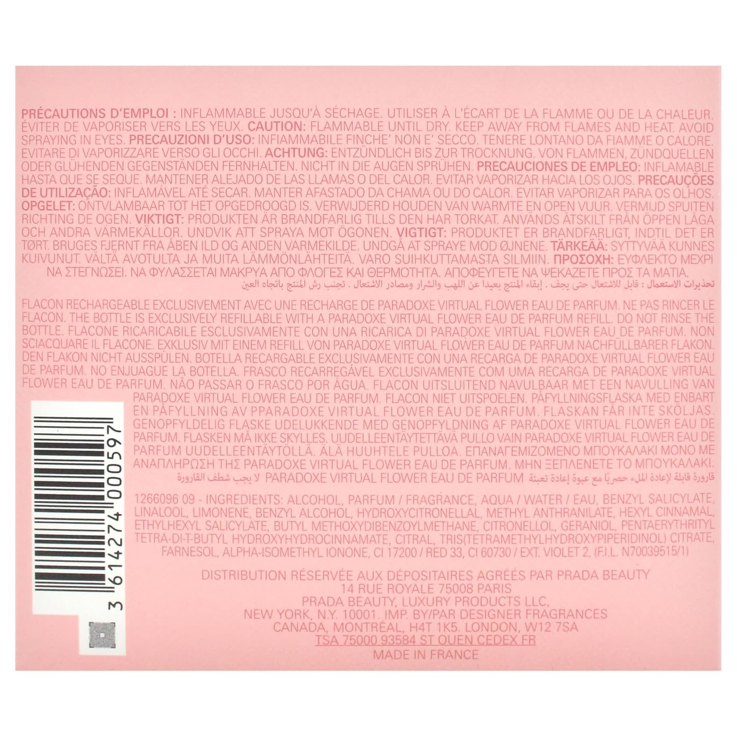 Prada Paradoxe Virtual Flower Eau De Parfum Spray for Women, 3.0 Ounce (Refillable)