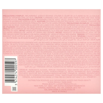Prada Paradoxe Virtual Flower Eau De Parfum Spray for Women, 3.0 Ounce (Refillable)
