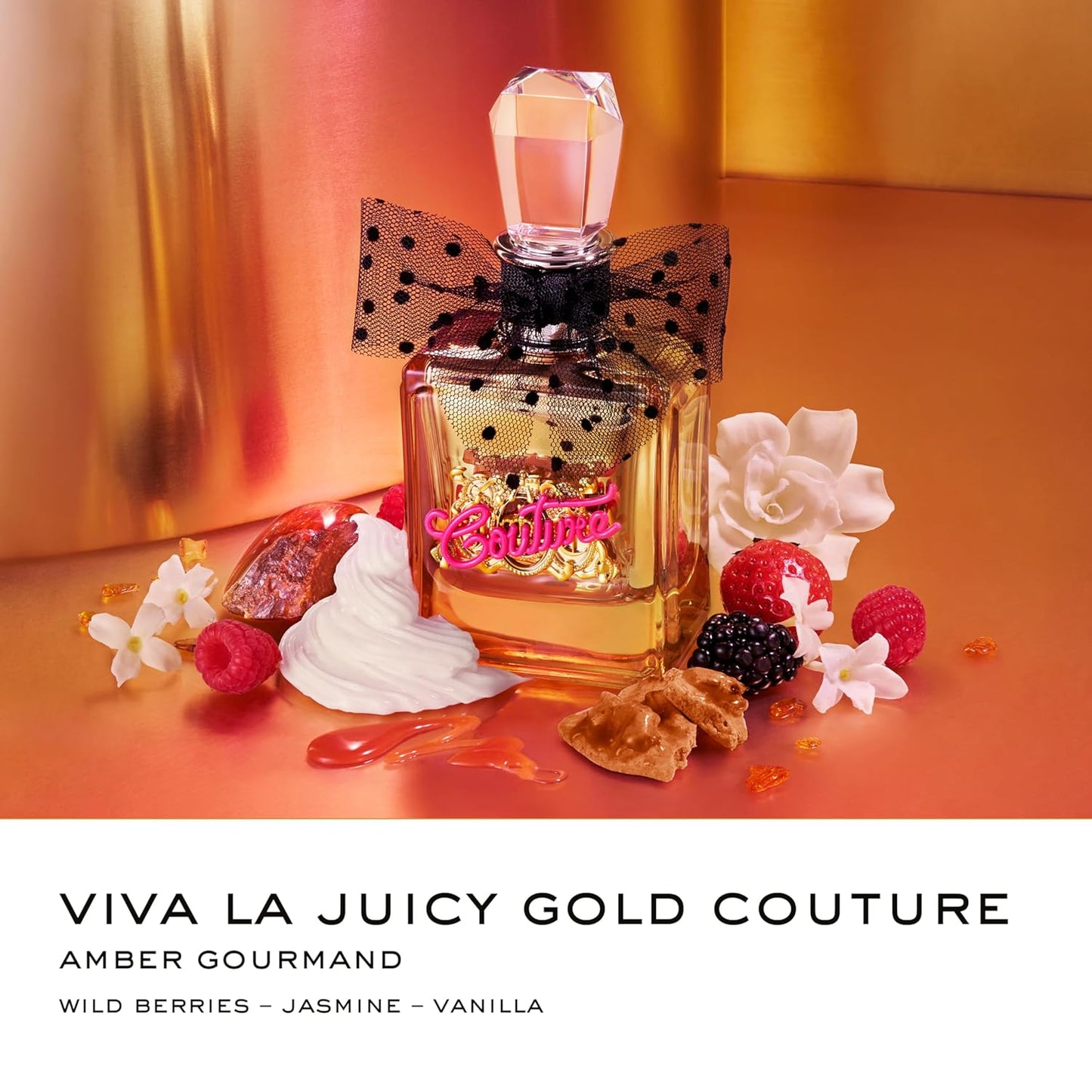 Juicy Couture Viva La Juicy Gold Eau De Parfum, Women's Perfume with Notes of Luscious Berry, Jasmine Sambac & Vanilla Cream - Fruity & Sweet, EDP Spray