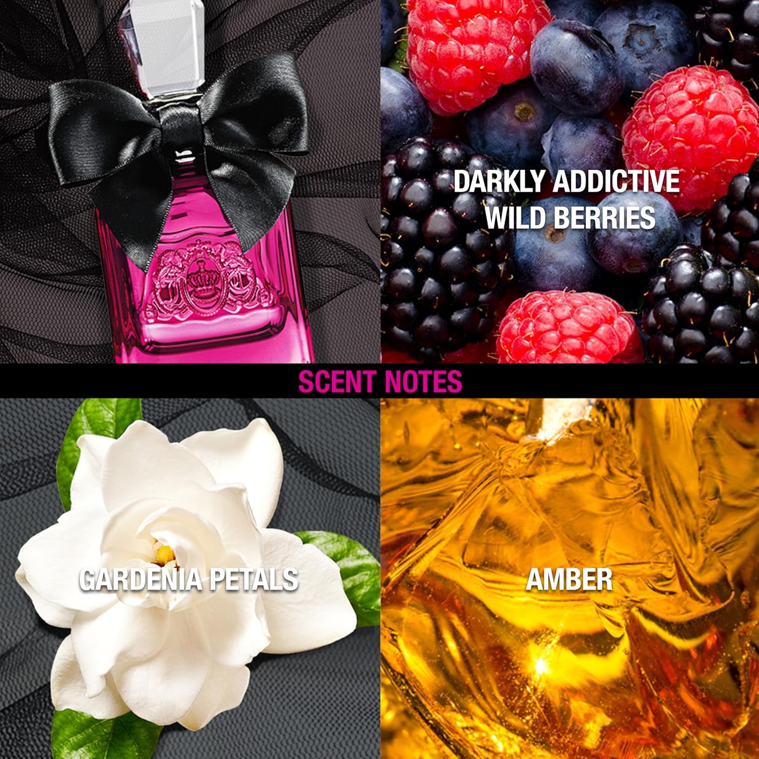 Juicy Couture Viva La Juicy Noir Eau De Parfum, Women's Perfume with Notes of Wild Berries, Gardenia & Amber - Fruity & Floral, EDP Spray