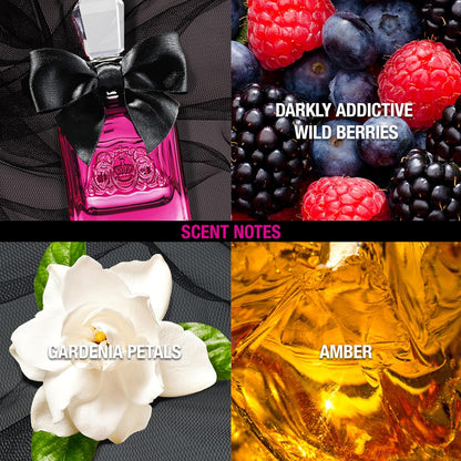 Juicy Couture Viva La Juicy Noir Eau De Parfum, Women's Perfume with Notes of Wild Berries, Gardenia & Amber - Fruity & Floral, EDP Spray
